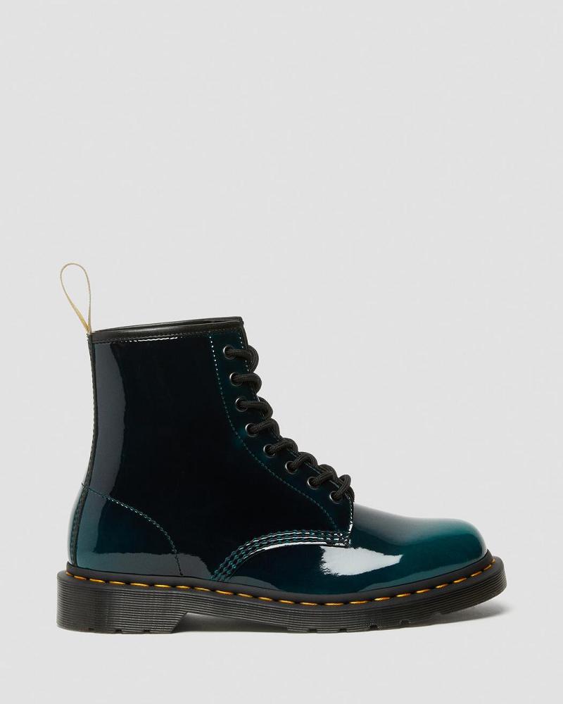 Men's Dr Martens Vegan 1460 Gloss Lace Up Boots Black | AU 545FDN